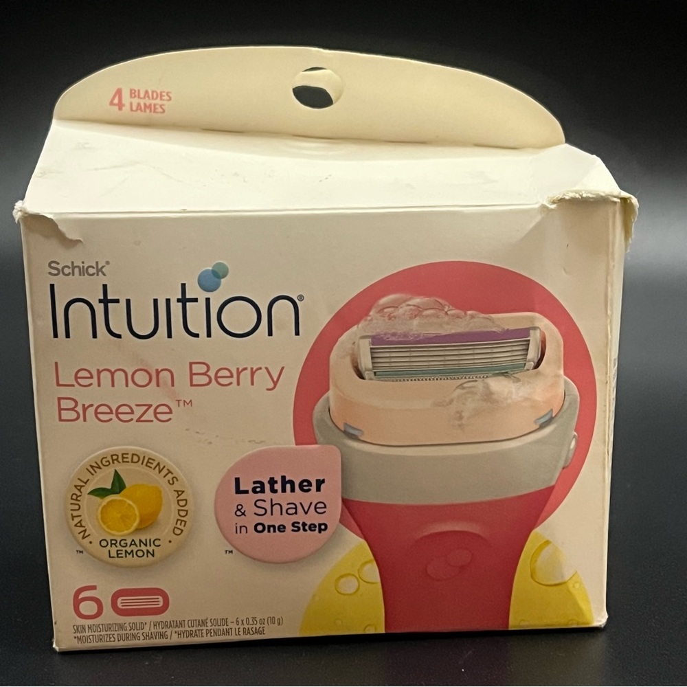 Schick Intuition Refill X4 Lemon Berry Breeze Razors for Women Intuition Razor